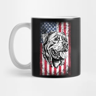 Patriotic Rottweiler American Flag Mug